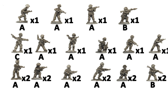 WW3 - Mech Platoon (x22 figs) - TIQ702