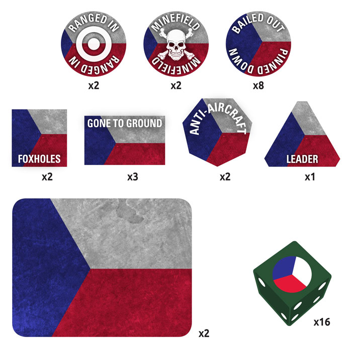 WW3 - Czechoslovak (x20 Tokens, x2 Objectives, x16 Dice) - TTK24