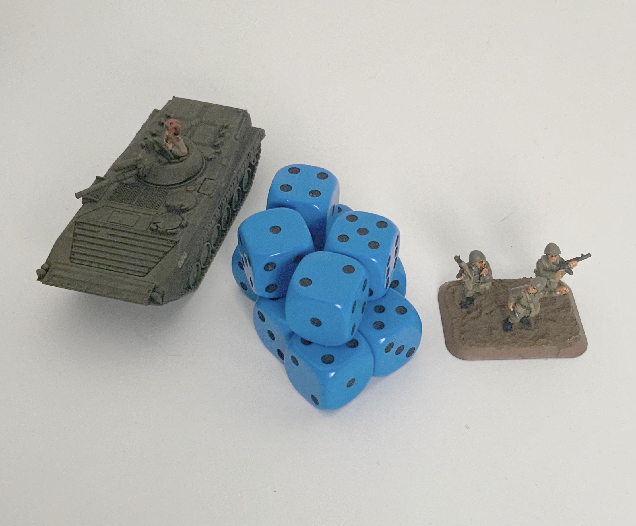 10 x D6 Spot Dice 14mm Opaque Blue - d6spot14bluebs