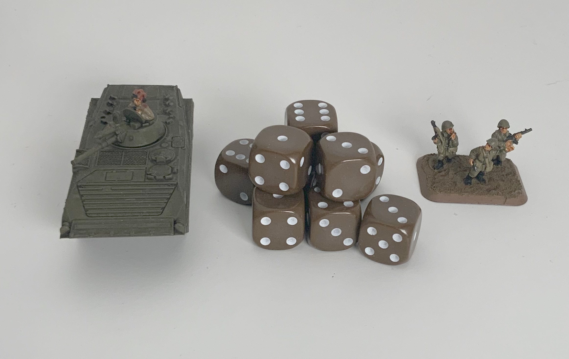 10 x D6 Spot Dice 14mm Opaque Brown - d6spot14brown