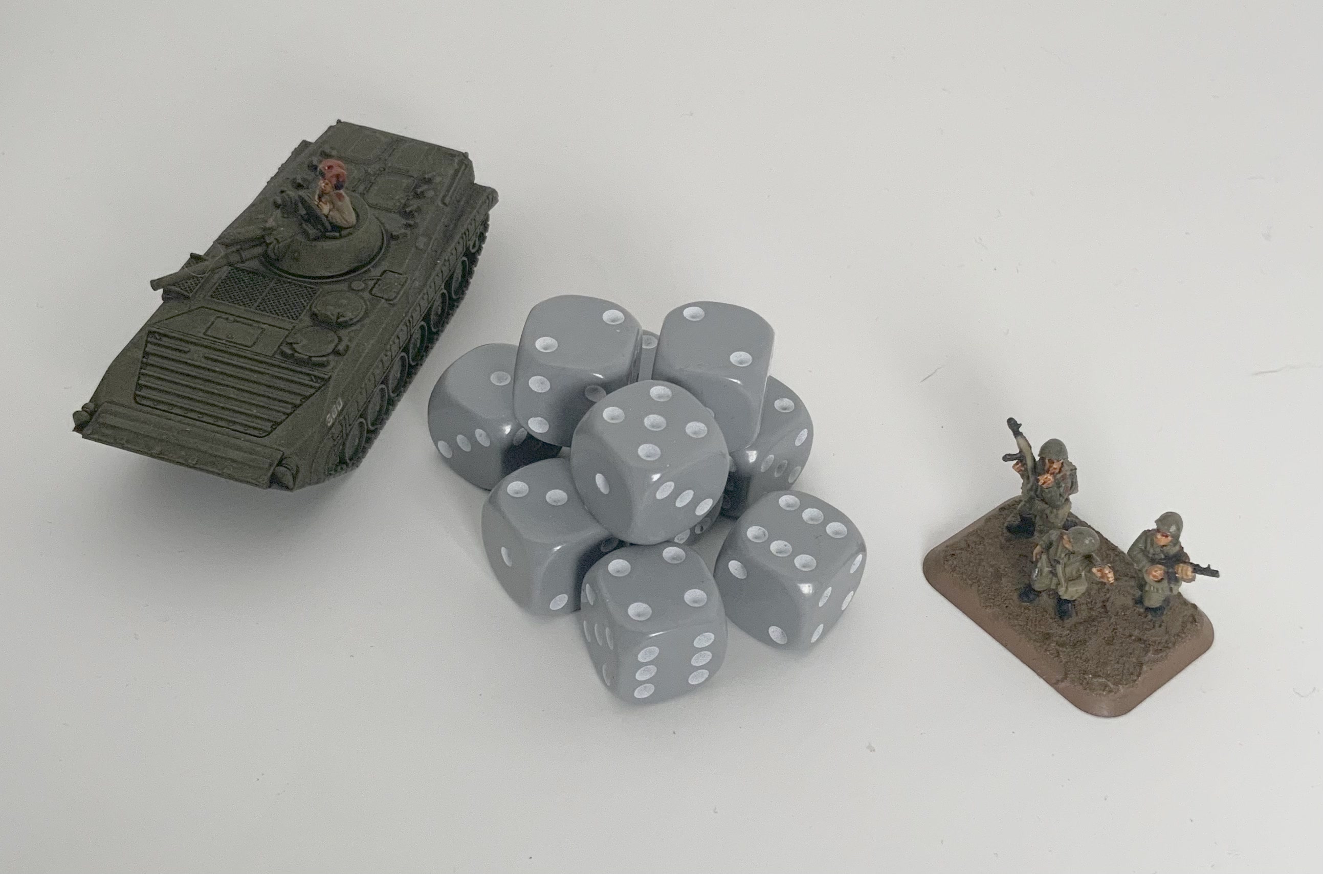 10 x D6 Spot Dice 14mm Opaque Grey - d6spot14grey