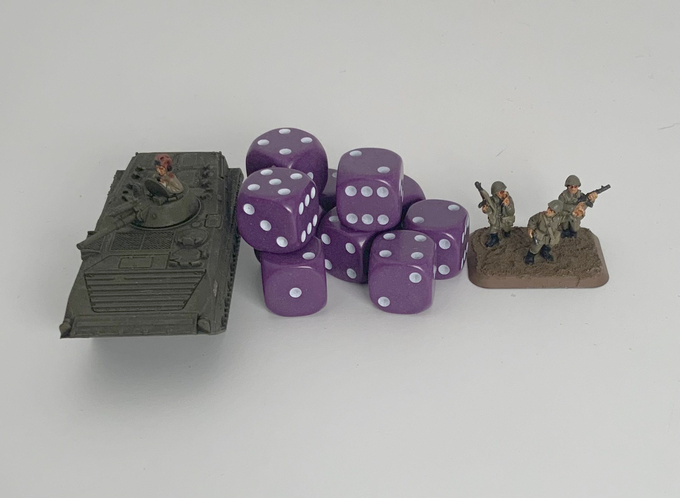 10 x D6 Spot Dice 14mm Opaque Purple - d6spot14purple