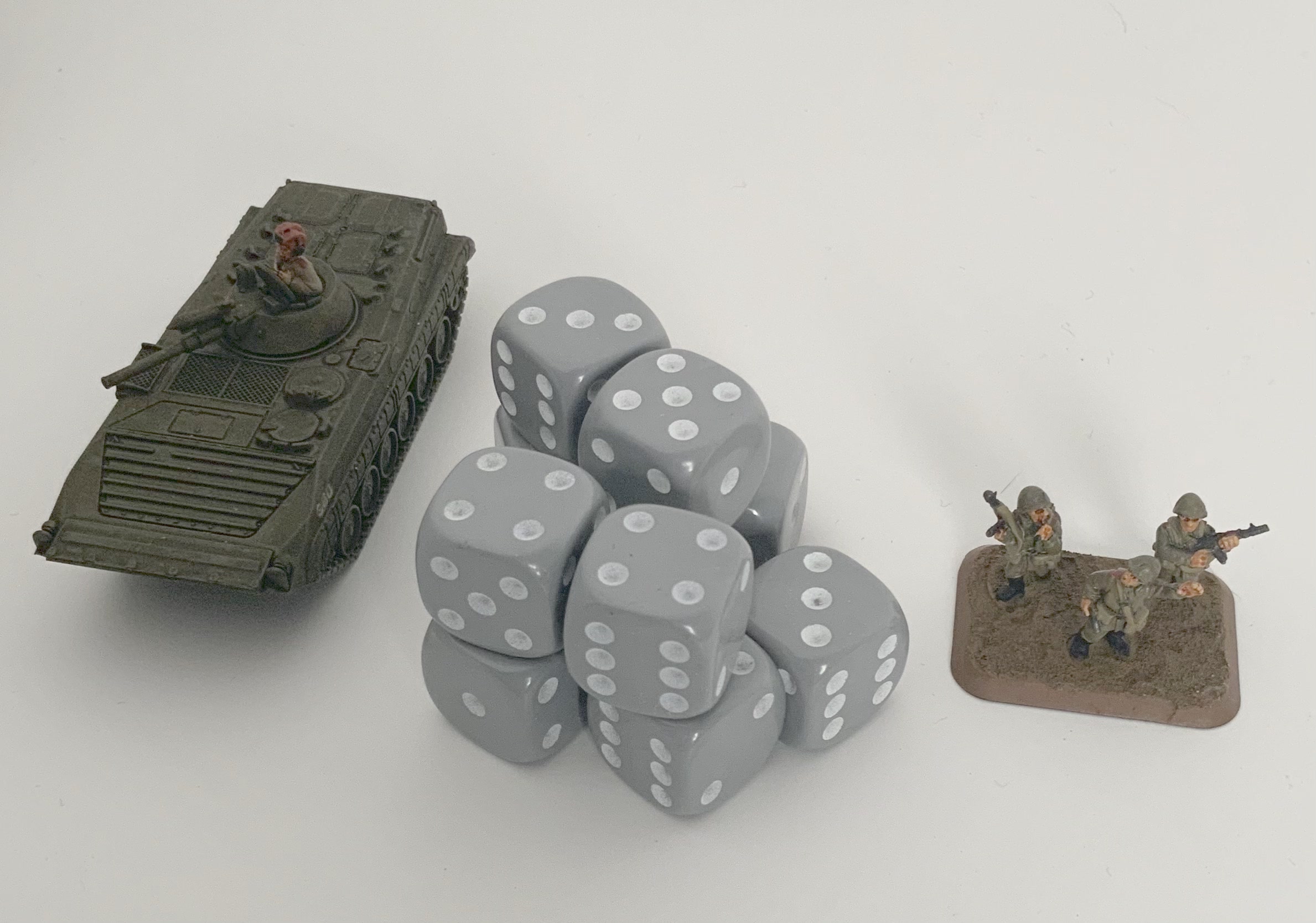 10 x D6 Spot Dice 15mm Opaque Grey - d6spot15grey